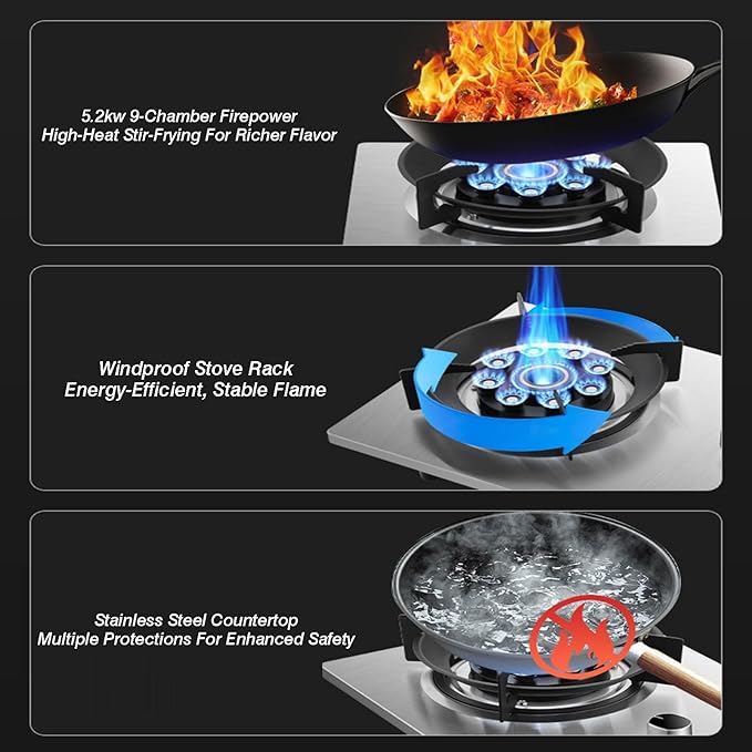Estufa de Gas de 1 Quemador 5.2KW con Protección de Apagado miniatura 4