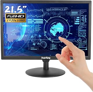 21.5 Inch Touch Screen Monitor FHD1920x1080 Support HDMI VGA AV USB BNC 10 Points Capacitive Touch TFT LCD 16:9 Monitor for Laptop PC Xbox PS5/PS4 Switch POS Systems Built-in LounSpeakers