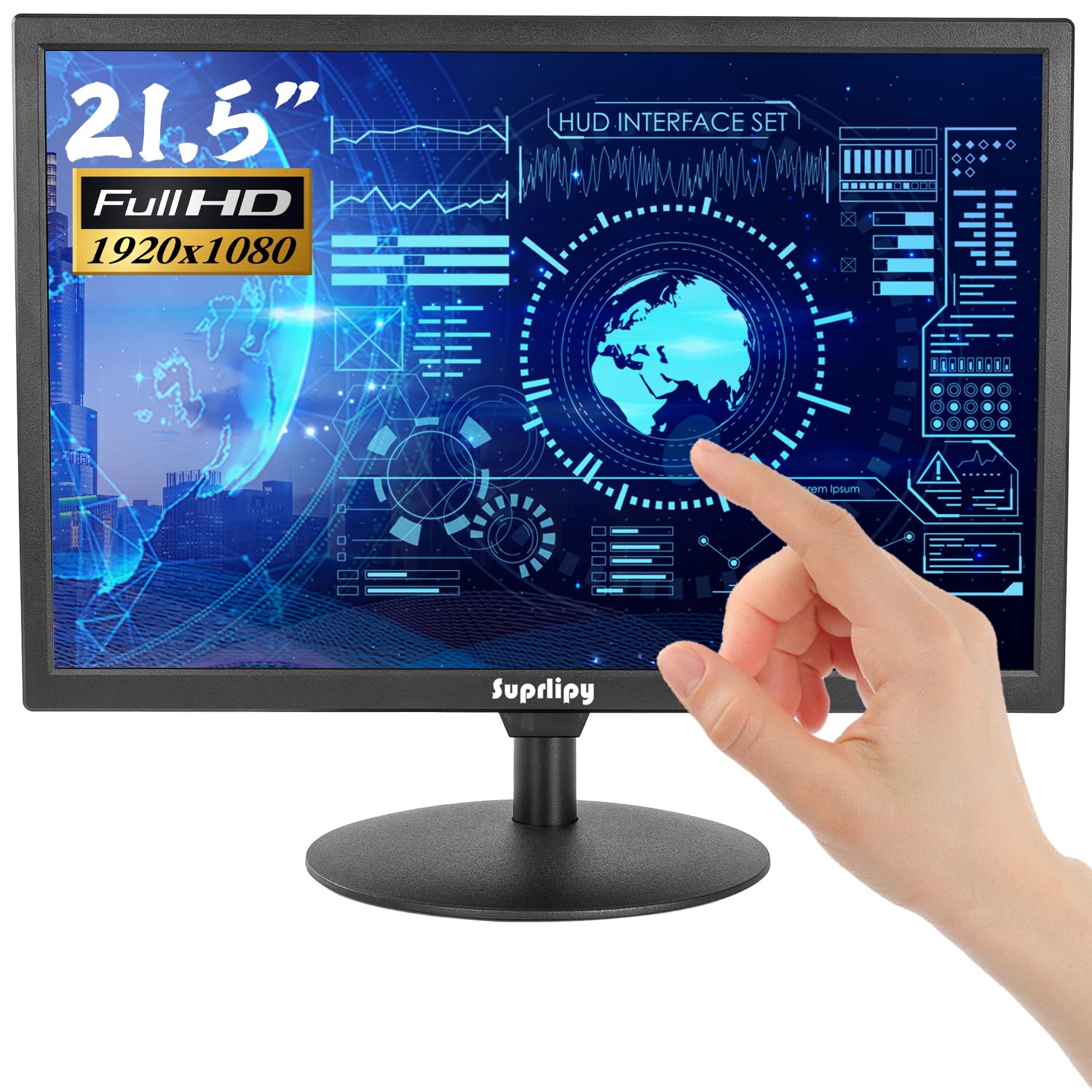 21.5 cal FHD1920x1080 Ekran Dotykowy Wsparcie HDMI VGA AV USB BNC, 10 Punktów Pojemnościowy Ekran Dotykowy TFT LED 16:9 Monitor dla Laptopa PC Xbox PS5 PS4 Przełącznik POS Systems Wbudowane