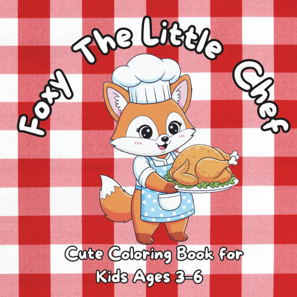 Foxy The Little Chef: Cute Coloring Book for Kids Ages 3-6, Easy and Simple Pages , Adorable Animals, Kawaii Food, and Little Chef Adventures for Toddlers and Preschoolers.