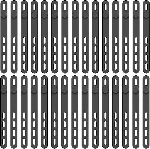 30 bridas de silicona para cables, organizador de cables reutilizable, amarre ajustable para cables de carga, organizador de cables de silicona