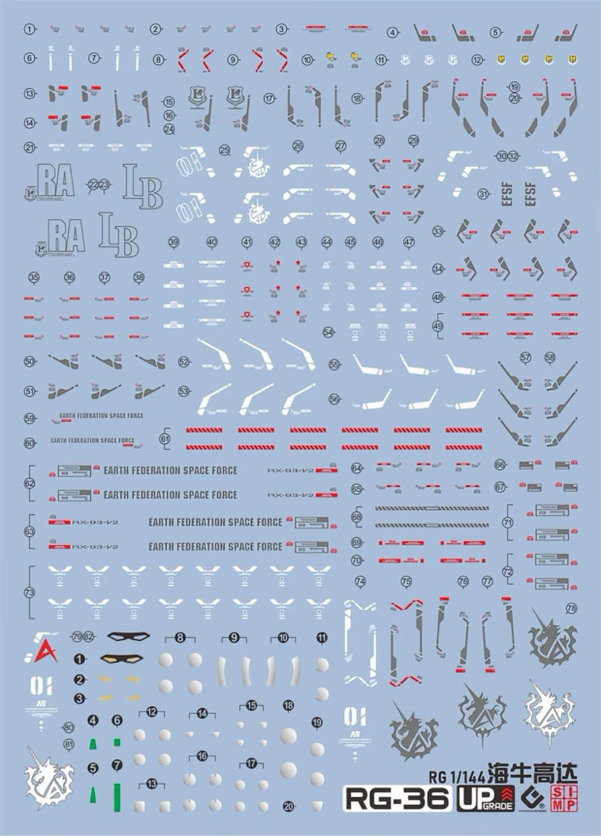Amazon | 蛍光 ディテールアップ用 水転写式デカール RG 1/144 RX-93