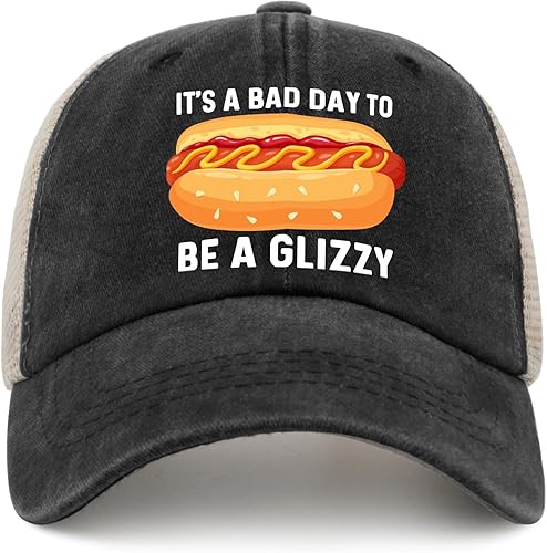 Sombrero para amantes de los perros calientes con texto en inglés "It's A Bad Day to Be A Glizzzy", gorro de moda para mujer, AllBlack1