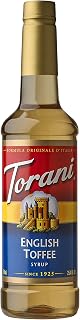 Torani English Toffee Syrup 25.4 oz - Rich Buttery Flavor, Pure Cane Sugar for Coffee, Lattes & Cocktails