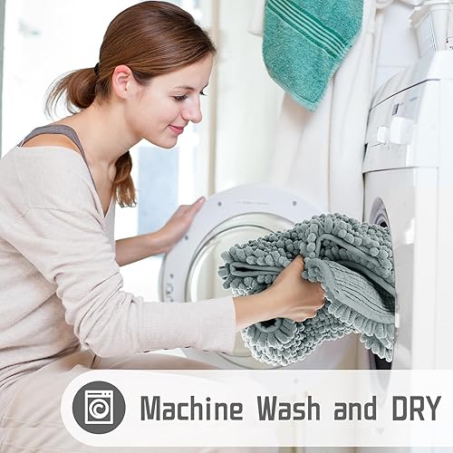 Miniatura 216 de Yimobra - Tapete de baño largo de felpilla, grande de 55.1 x 24 pulgadas, microfibra gruesa, absorbente, extrasuave, antideslizante, peludo, lavable