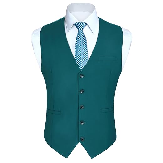 Colete Masculino HISDERN, Formal de Negócios, 3 Bolsos, para Terno ou Smoking