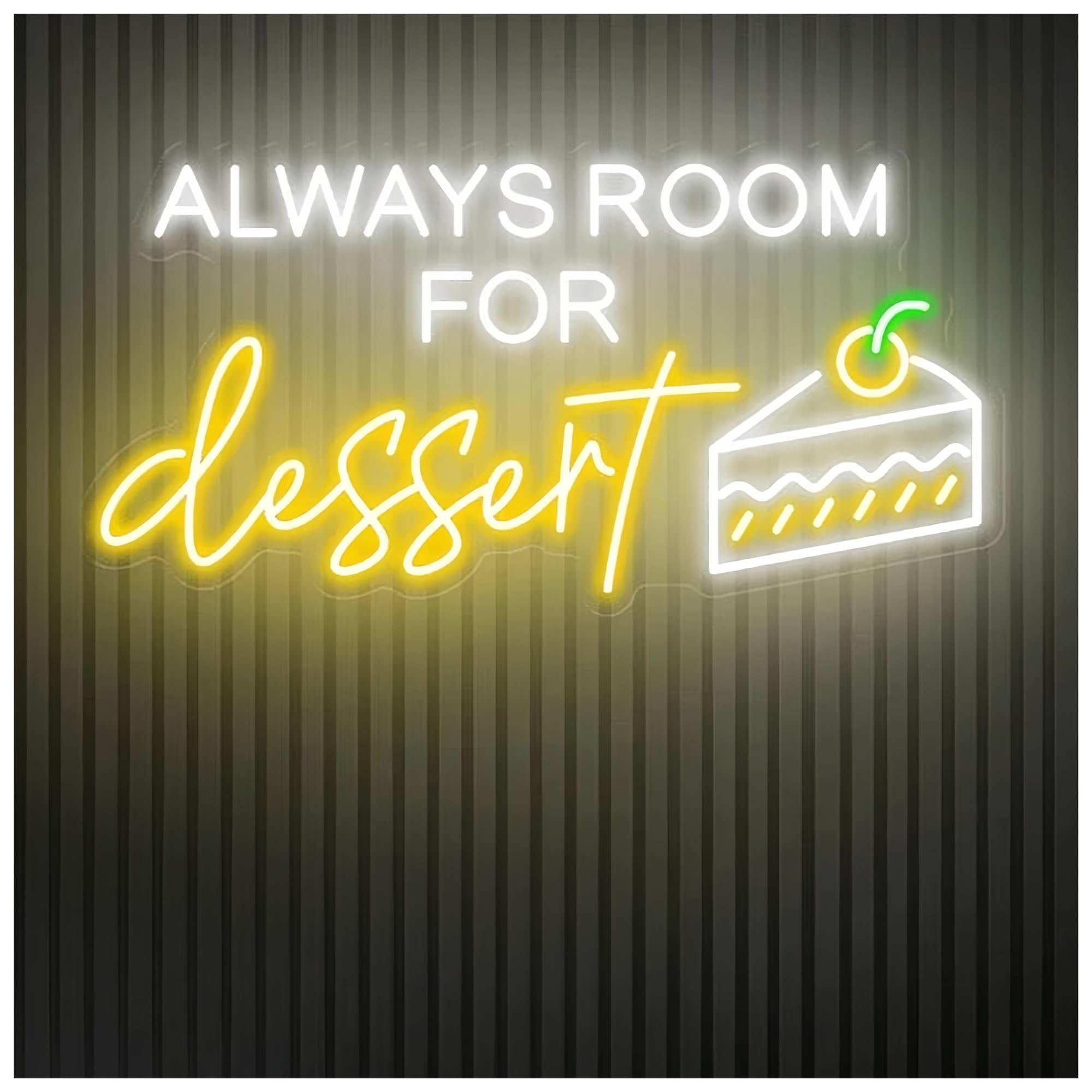SHOUXI Sign Lamp Always Room for Dessert Neon Sign Bakery Shop Decor Light Cafe Welcome Sign Business Open Decor(B,60X31CM)