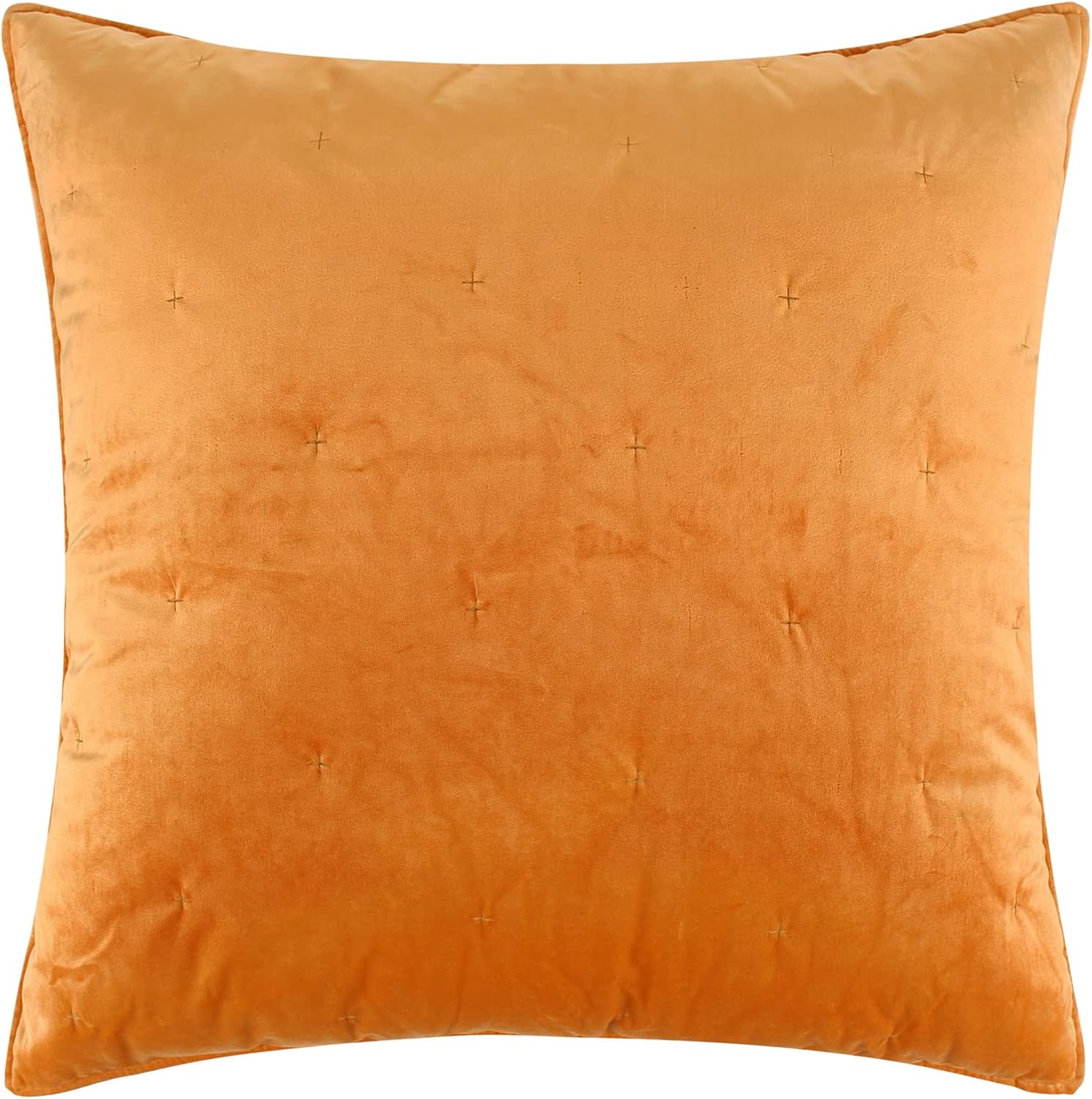 Levtex Home Birch Hill Velvet Ochre Quilt - Euro Sham - Gold - Velvet - Dot Stitch Quilting - Quilt (26x26in.), No Insert - Reversible - Polyester