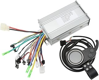 Alomejor Bike Controller Kit, ABS Electric Bike Controller Kit 2 in 1 Round Color LCD Panel Thumb Throttle Conversion Kit for Bike Parts
