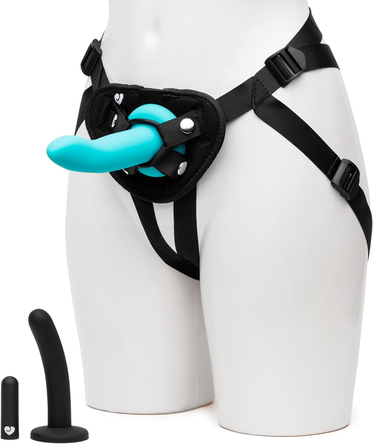 Lovehoney Vibrating Strap On Dildo & Harness Kit | 2 Silicone Dildos for Pegging & G Spot Stimulation | Includes Bullet Vibrator | Adjustable Harness with 3 O-Rings | Adult Sex Toy for Couples