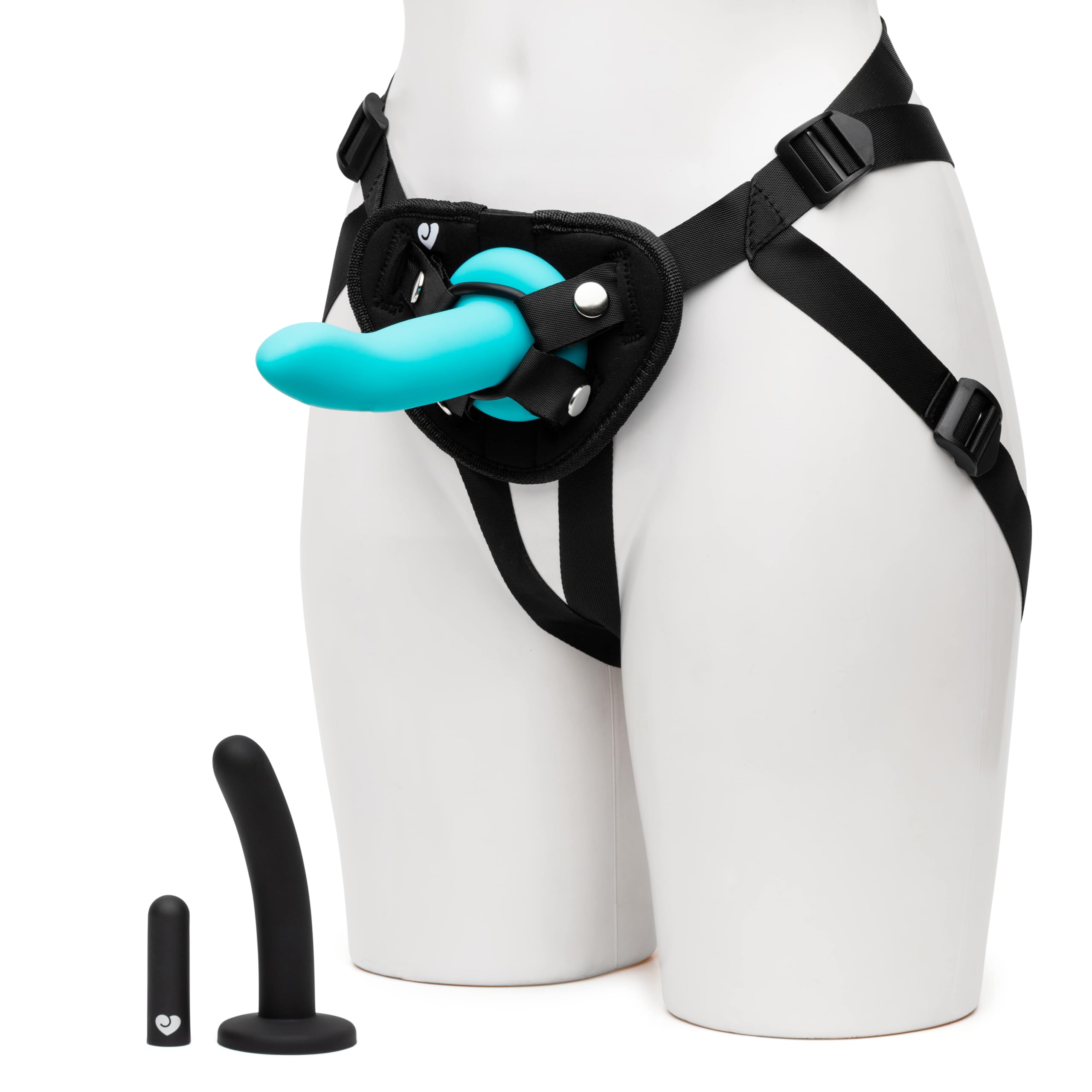 Lovehoney Vibrating Strap On Dildo & Harness Kit | 2 Silicone Dildos for Pegging & G Spot Stimulation | Includes Bullet Vibrator | Adjustable Harness with 3 O-Rings | Adult Sex Toy for Couples