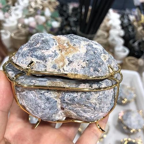 Miniatura 2 de UTHTY Cristal natural, 1 unidad de 19.75-21.16oz, 1 unidad de piedras naturales, ágata en racimo de cuarzo, caja de almacenamiento para collares,