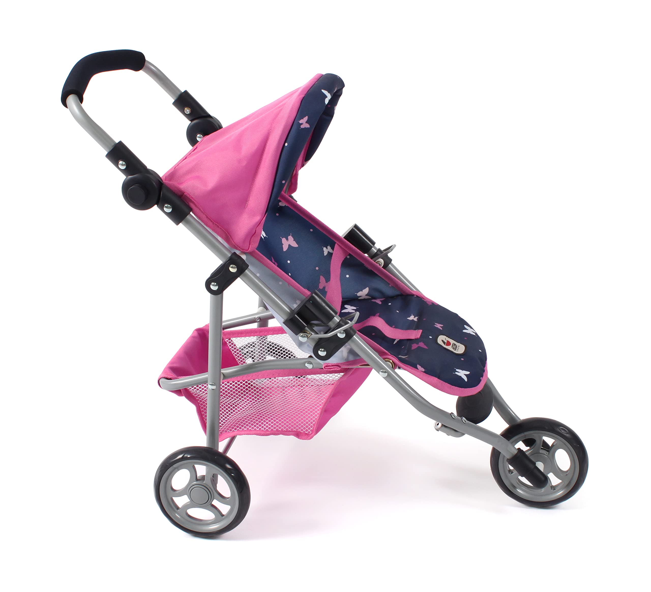 Cochecito Muñecas Bayer Chic Lola Gris/Rosa, Ajustable, Para Muñecas  Hasta 50cm