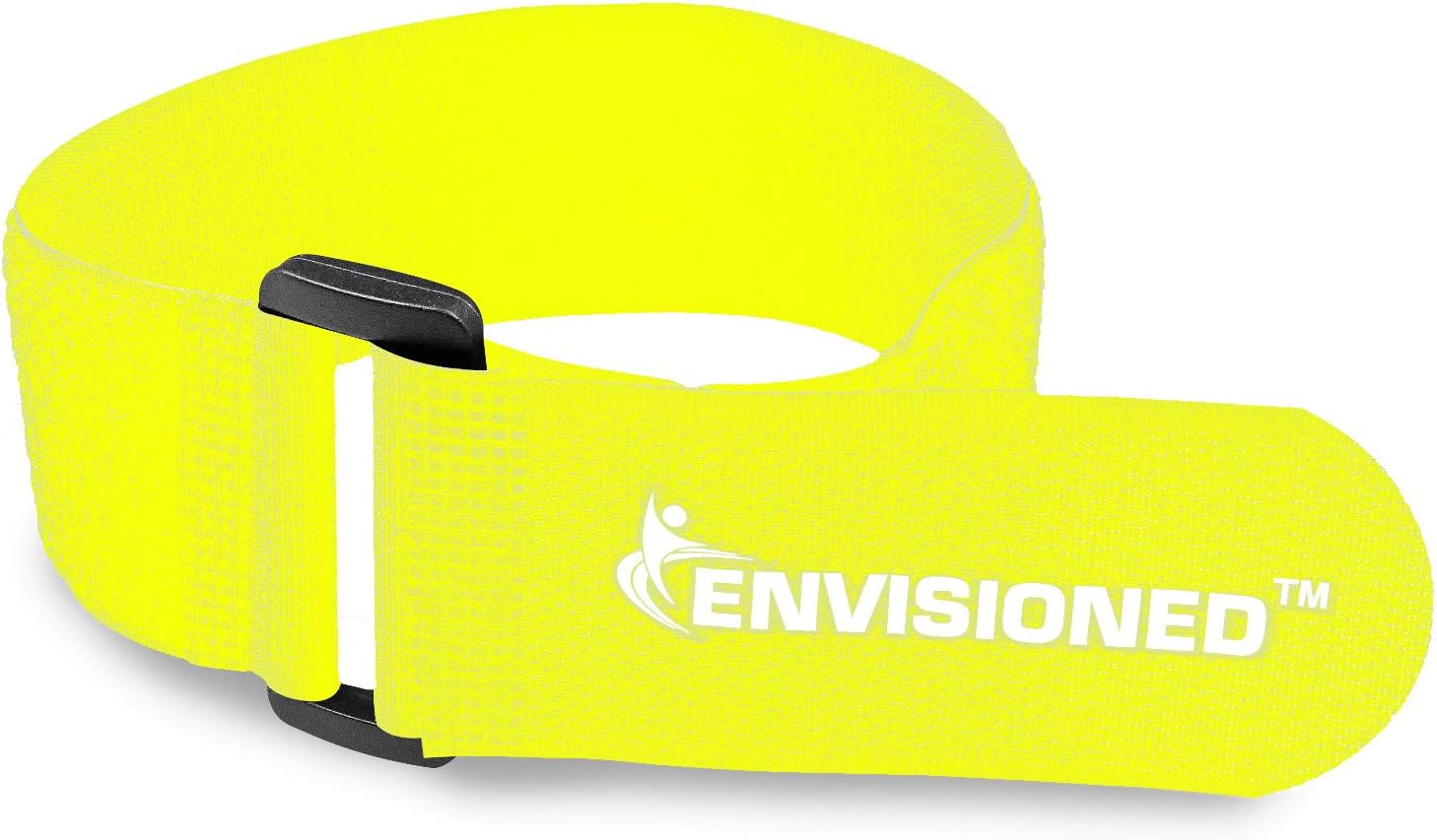 Reusable Cinch Straps 2" x 72" - 2 Pack - Hook and Loop Straps (Neon Yellow)