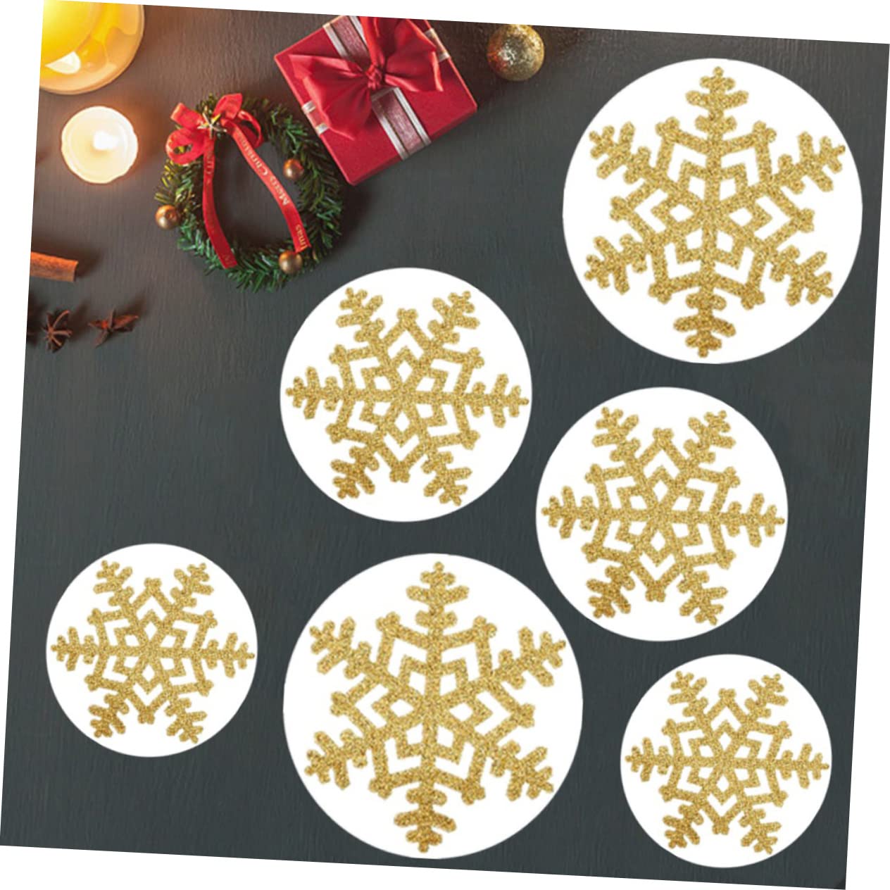 ABOOFAN 36piezas Pegatinas De De Autoadhesivas Para Decoración Navideña Para Paredes y Suelos Decoración Creativa Para Fiestas De Navidad Hogar Oficina