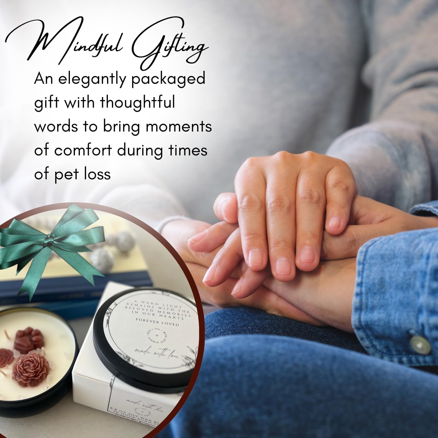 Paw Print Pet Loss Bereavement Candle – Dog Memorial Gifts for Loss of Dogs, Pet Sympathy & Condolence Gift, Rainbow Bridge Remembrance Candle with Rose Quartz Stones, in Memory of Dog Gift