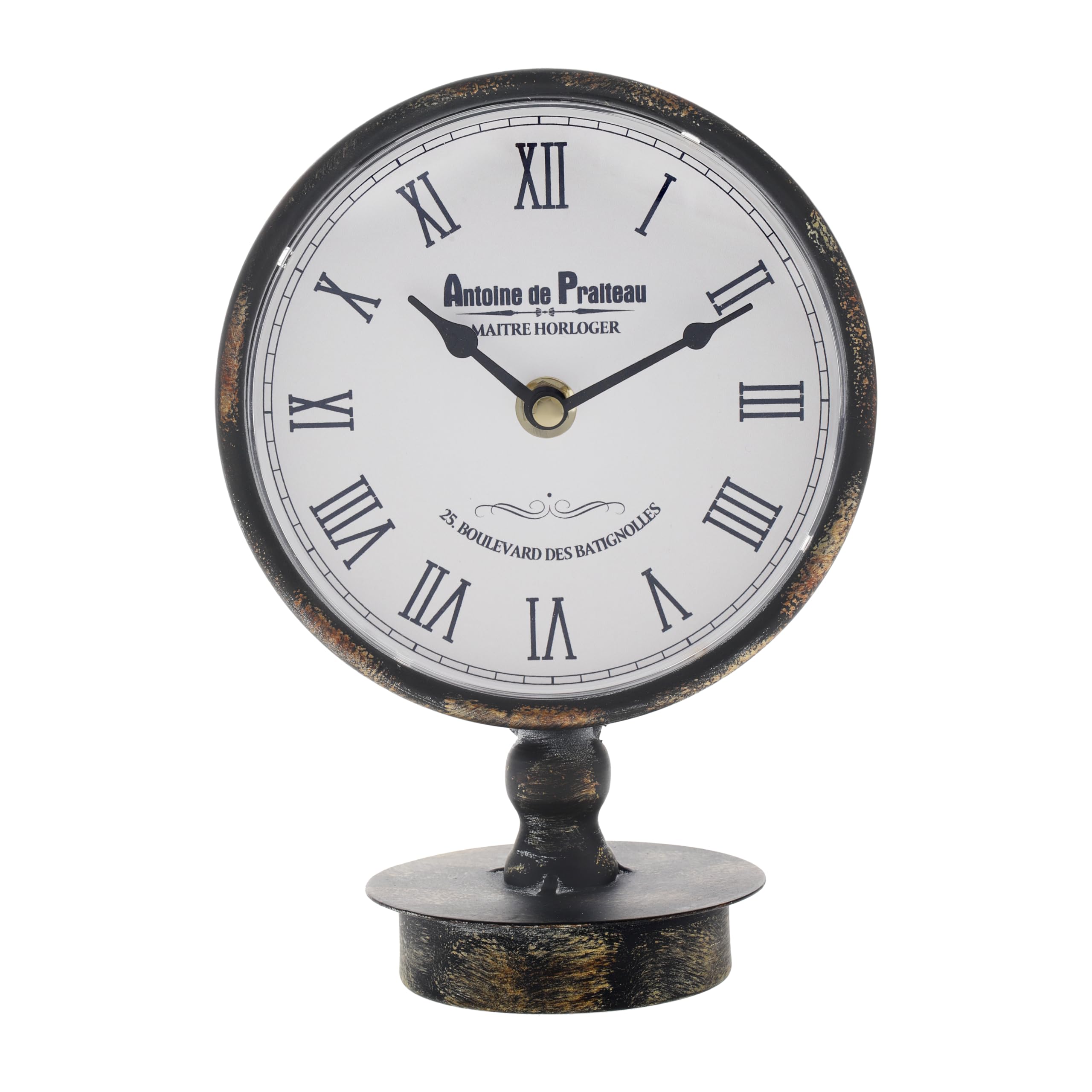 Sonlfce Retro Desk Clock,Vintage Mantel Table Clock,Metal Frame for Living Room,Bedroom,Bedside,Shelf,Farmhouse Decor