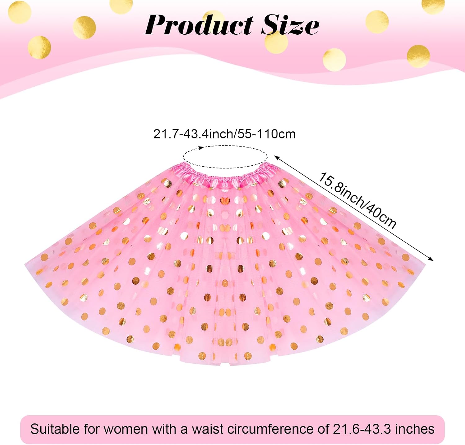 3 Layered Girls Polka Dots Sparkle Tulle Tutus Skirts Princess Ballet Dance Party Dress for Girls Women