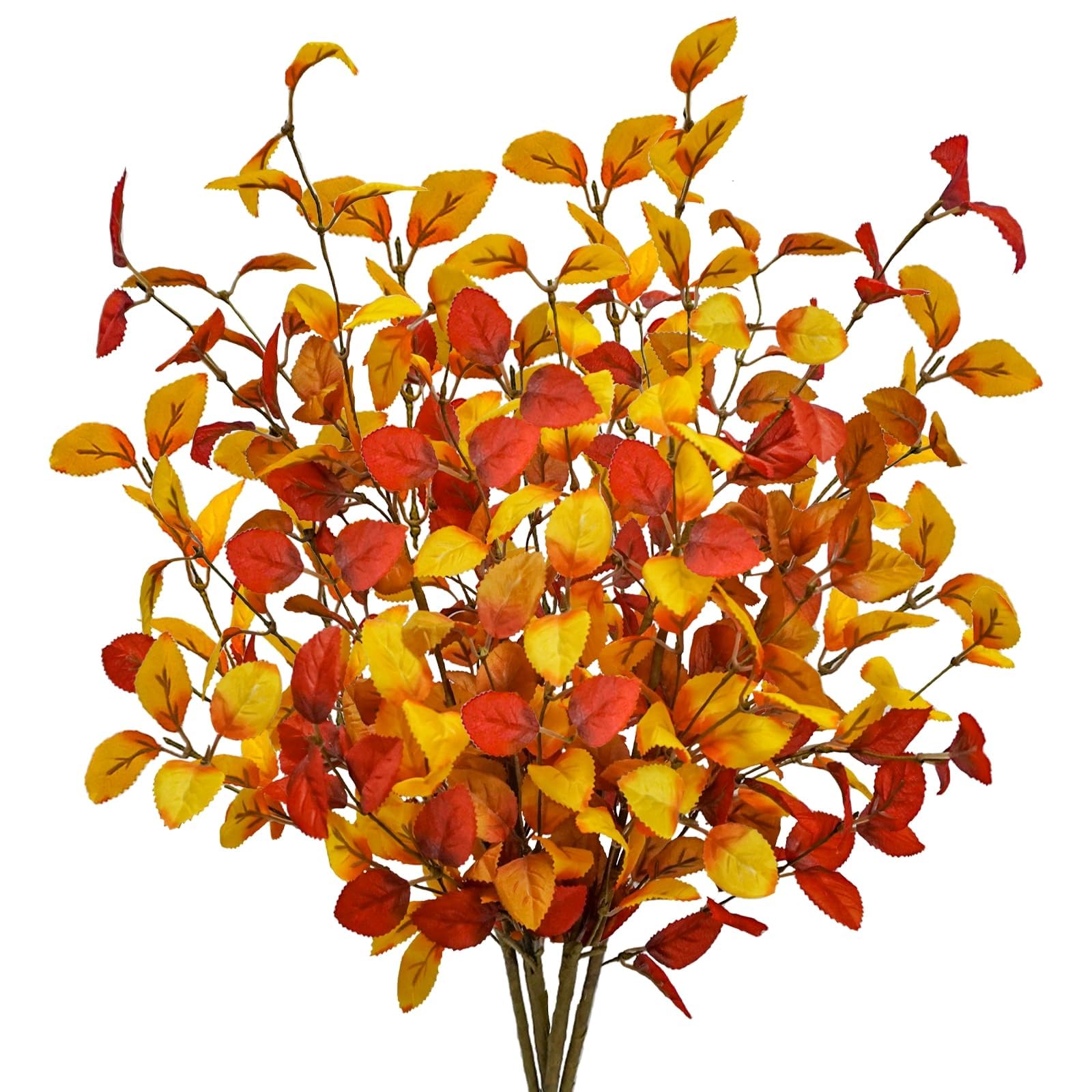 obbsie 16 steli di foglie autunnali artificiali, fiori autunnali da 68,6 cm, foglie di eucalipto, rami finti autunnali, decorazioni autunnali per la casa, decorazione floreale autunnale centrotavola