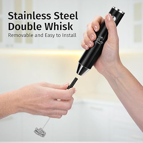 Miniatura 7 de Zulay - Espumador de leche de ultra alta velocidad para café con soporte mejorado, potente y compacto con infinitos usos, máquina de espuma