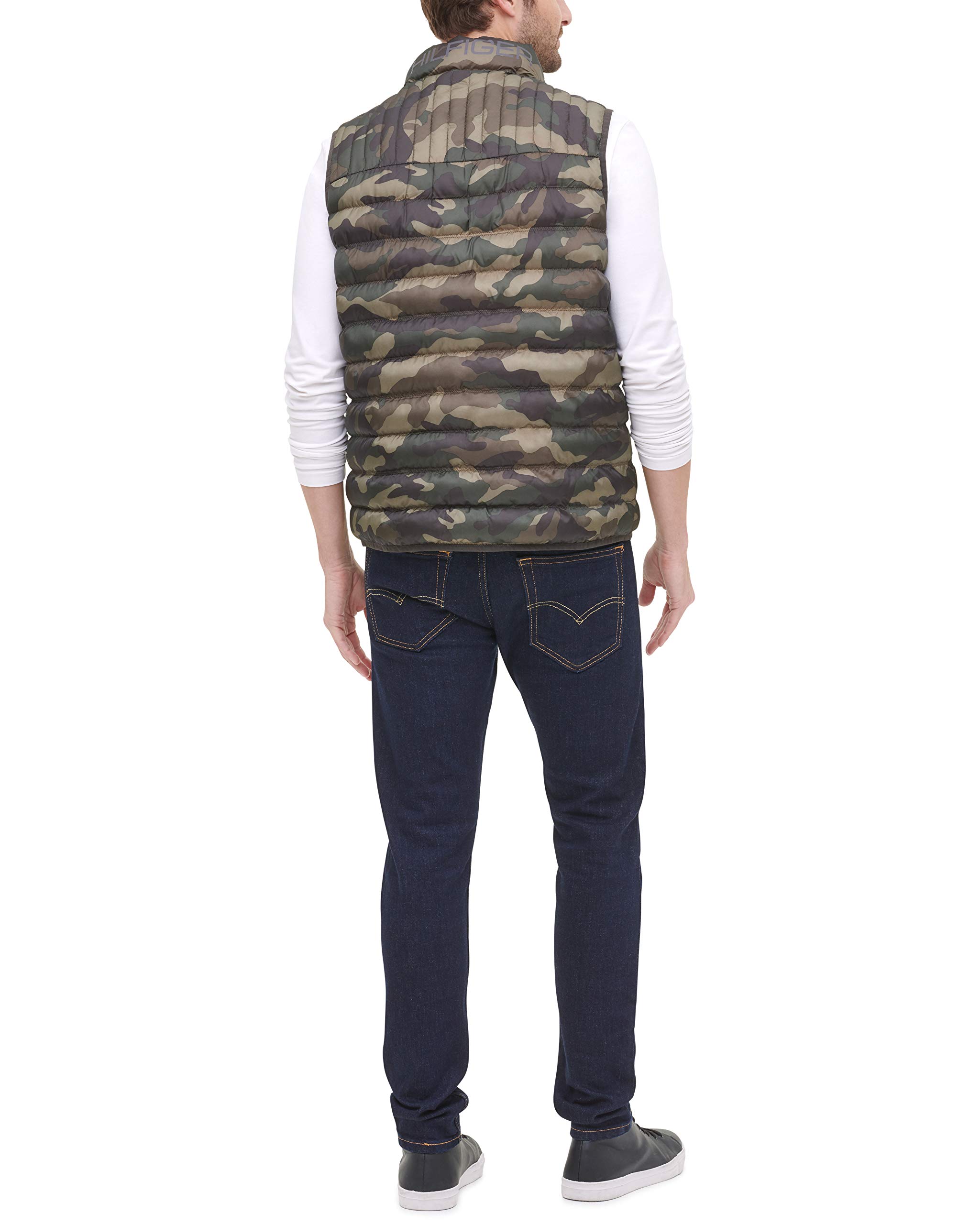 Tommy Hilfiger Herren Lightweight Packable Puffer Vest Daunenweste, Camouflage, S – Ansicht 2
