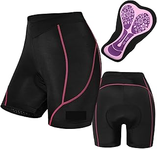 LNNXSZ Culotte con Tirantes Women Cycling Shorts 3D Foam Gel Padded Shockproof Mountain Racing Bike Shorts Breathable Bicycle Underwear Underpants(Color:Rose,Size:M)