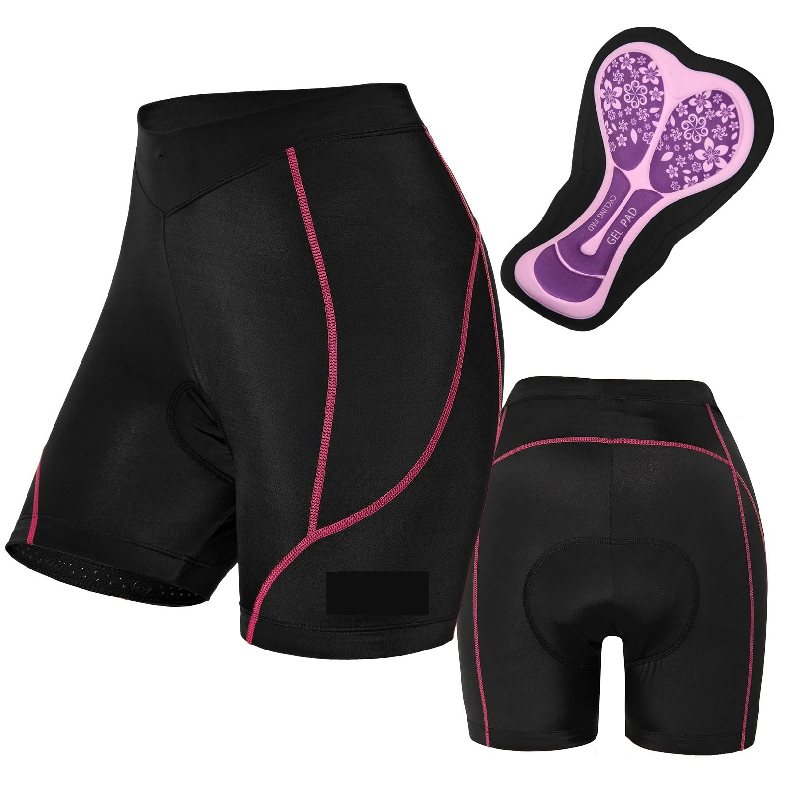Culotte Ciclismo Mujer Pantalones Cortos de Ciclismo for Mujer, Ropa Interior Transpirable con Gel de Espuma 3D Acolchado a Prueba de Golpes for Bicicleta de Carreras y montaña(Rose,XXL)