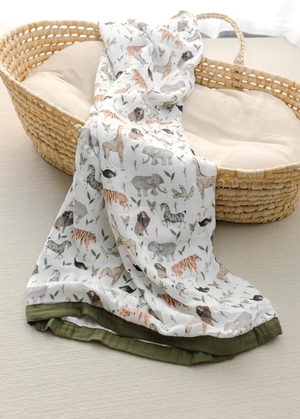 Little Jump Muslin Quilt Toddler Blanket - Silky Soft and Breathable Baby Quilt - Oversized 47" x 47" - 2 Layers Muslin Baby Blanket for Boy and Girls (Jungle-2) - Image 7