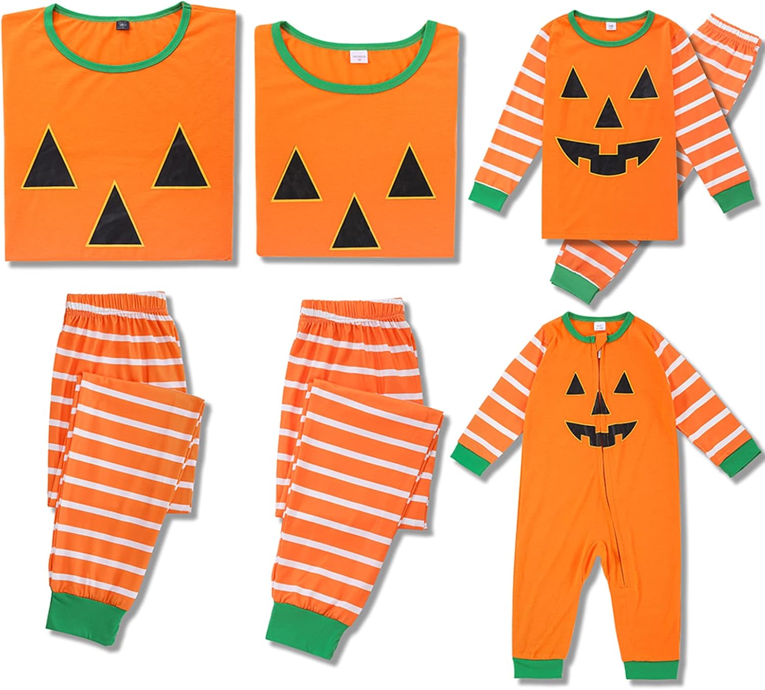 WenaZao Family Pajamas Matching Sets Halloween Pumpkin Sleepwear for Baby Adults and Kids Holiday PJS Set
