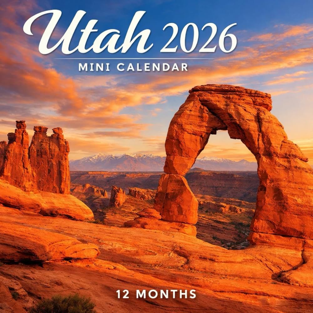 2026 Utah Mini Calendar , 12 MONTHS