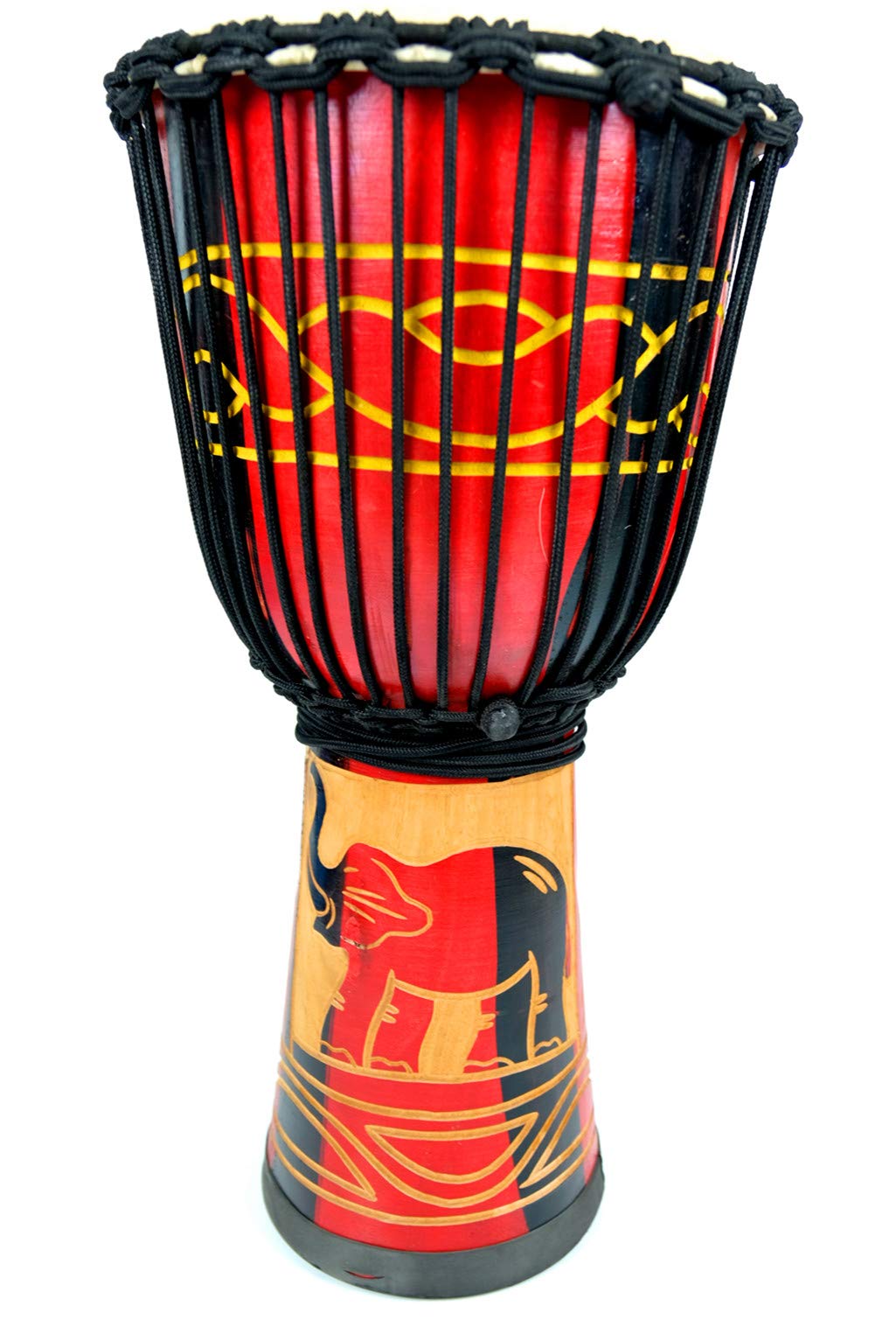 Mike MusicDjembes Hand Drums Hand Drums Hand Carved Tambourine Students Practice African Drums, Super Sound Musical Instruments (12inch Elephantred, red)