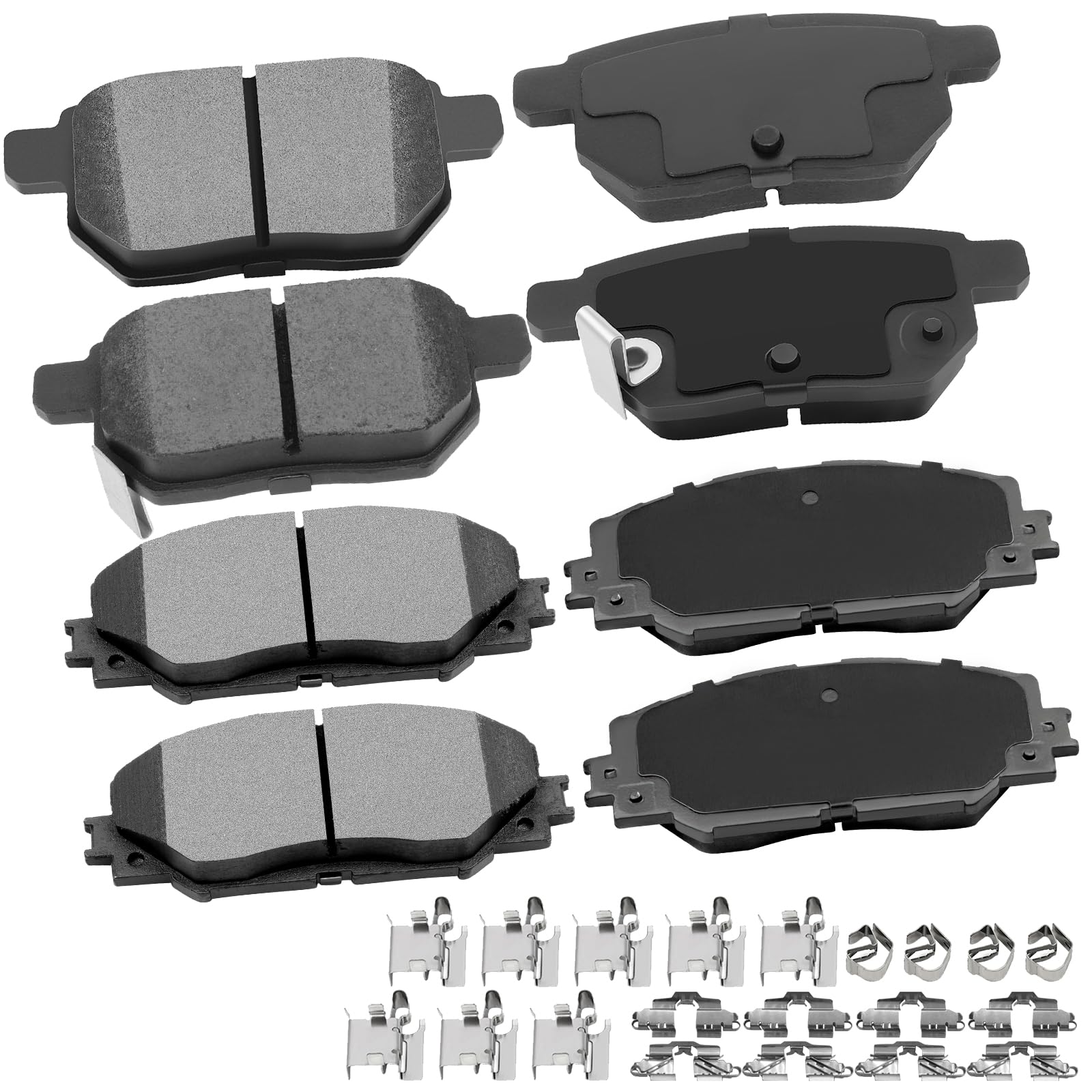cciyu D1210 D1354 Brake Pads w/Hardware Front Rear Disc Brake Pad Set