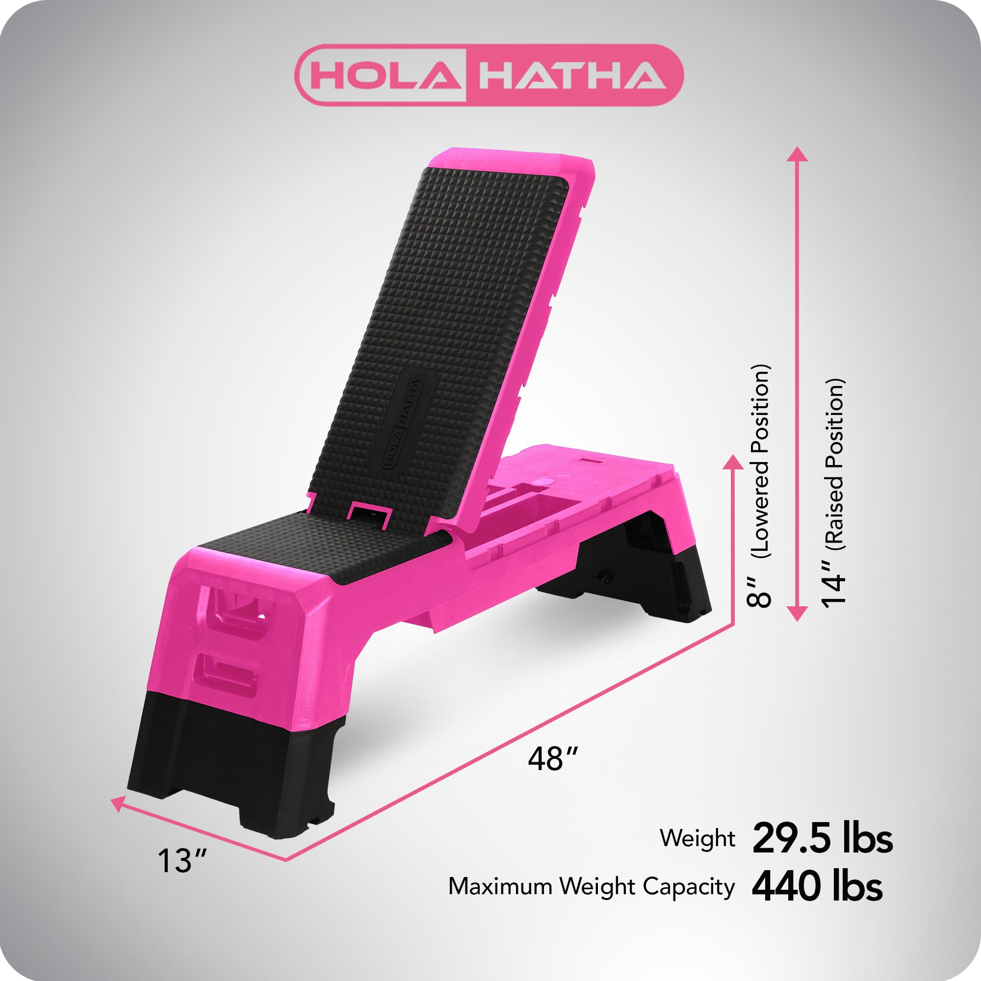 Compact Portable Aerobic Step Platform Exercise Fitness Equipment, Cardio Stepper with Adjustable Height for Home Gym