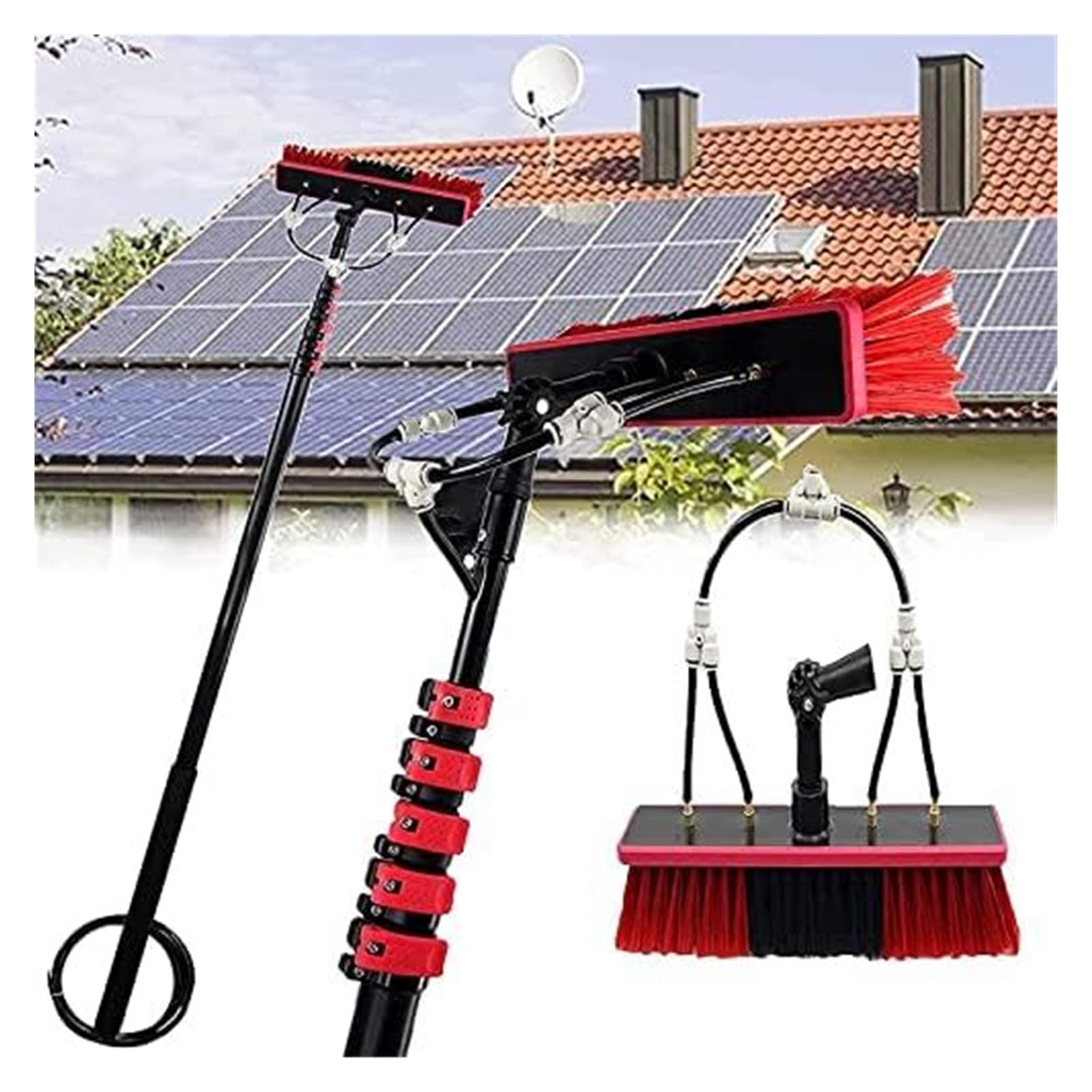 Kit de escobilla goma for techo fibra carbono y aluminio | Ventana alta, panel solar, limpieza de automóviles
