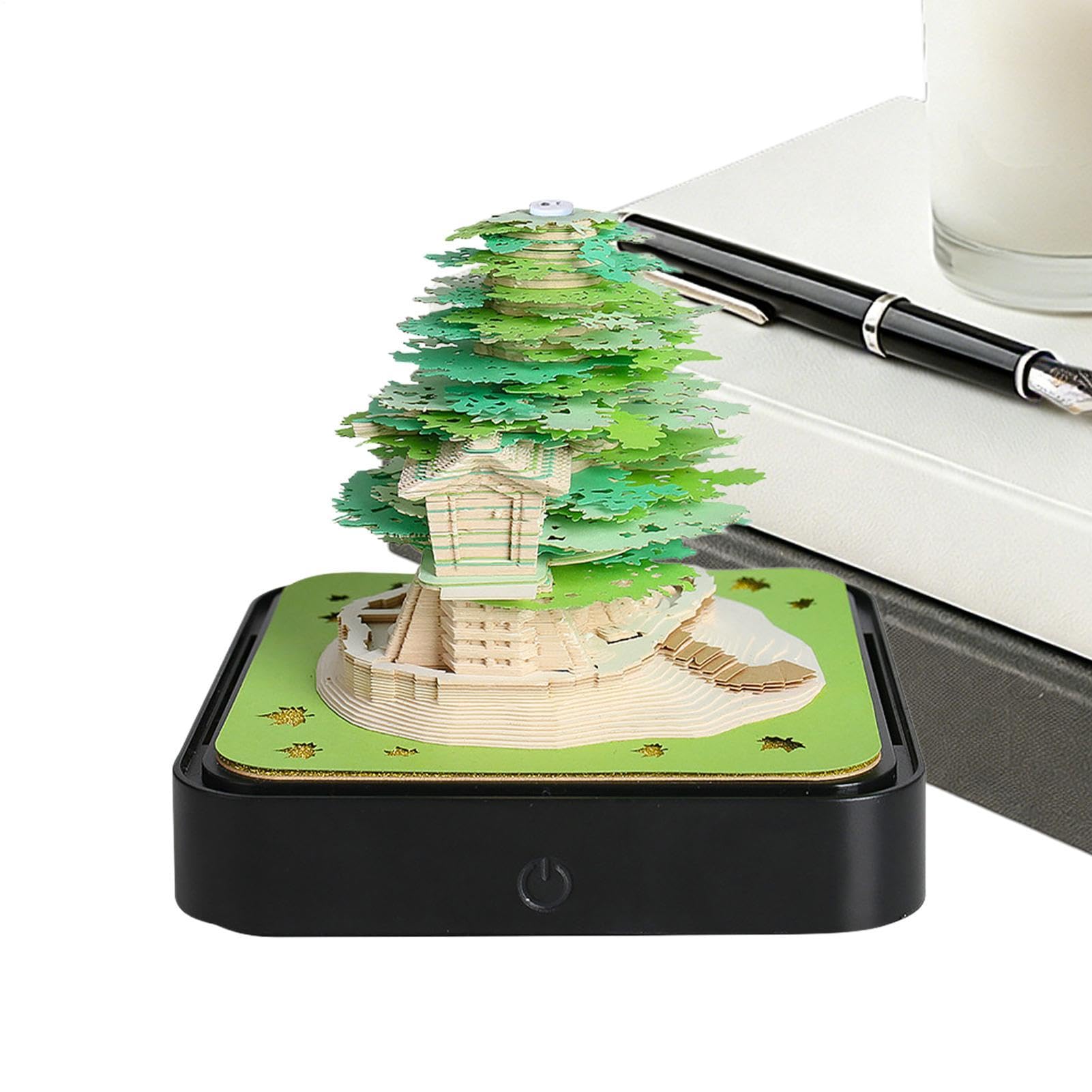 Generisch 3D-Kalender - und Haus-Design-Kunstnotizbuch | mit klarer Staubschutzhaube Abreiß- -Memo-Block-Skulptur Für Schüler Tägliche Aufgaben Gewohnheitstracking Zeitlayout