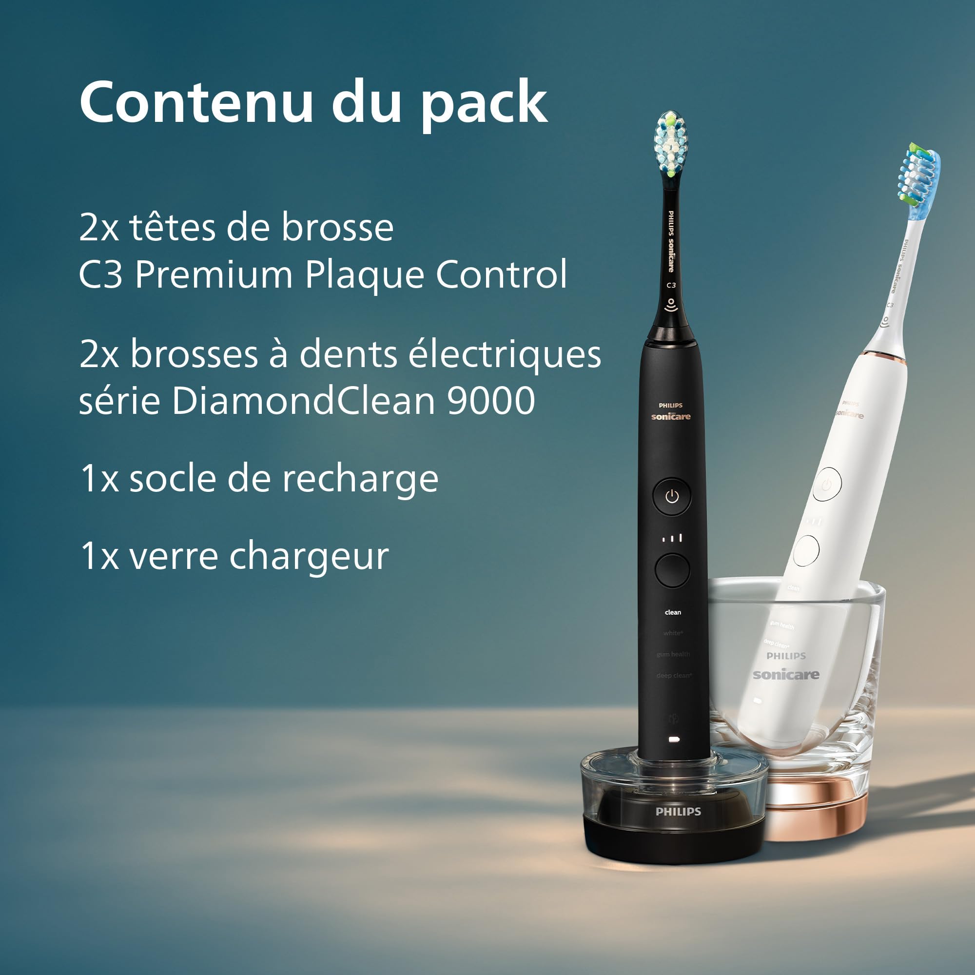 Philips Toothbrush HX9914 57 Sonicare DiamondClean 9000 2nd handle black Schwarz and white (HX9914/57)