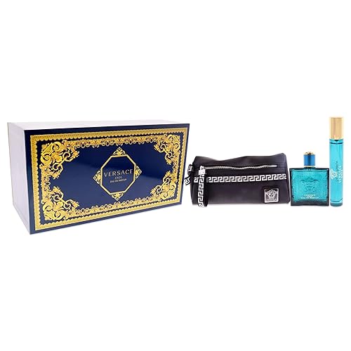 Vista 3 de Versace Versace Eros - Aerosol EDP de 3.4 onzas para hombre, espray EDP de 0.3 onzas, bolsa de regalo de 3 piezas