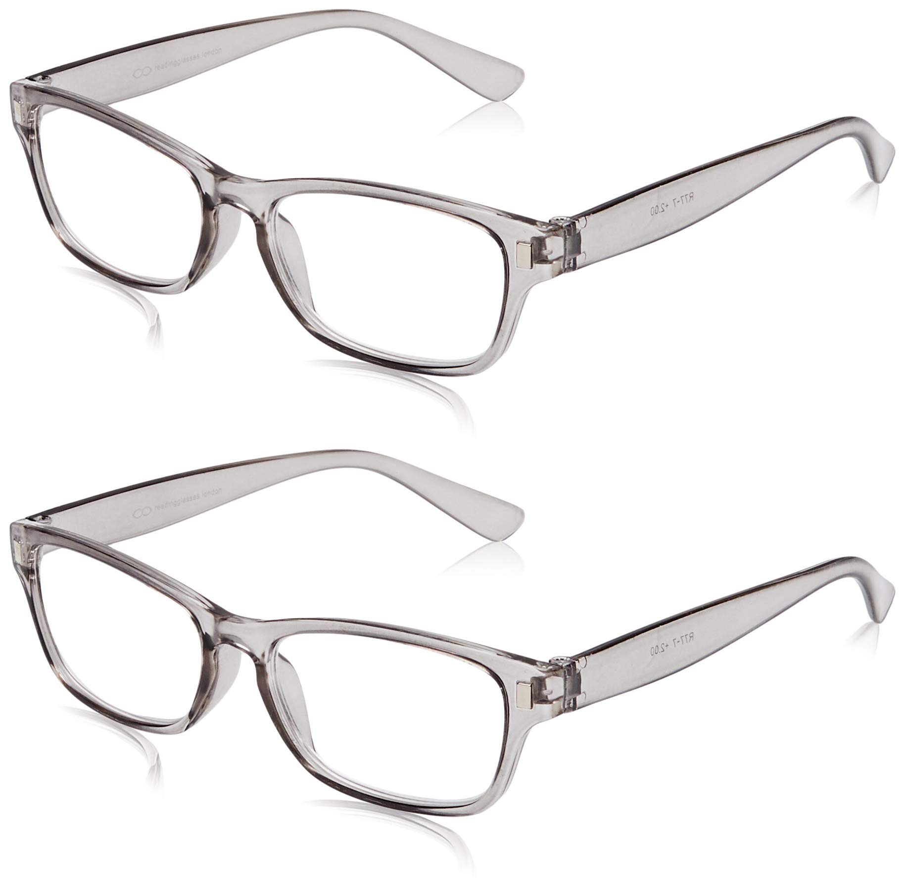 The Reading Glasses Company Grey Readers Value 2 Pack Mens Womens RR77-7 +2.00