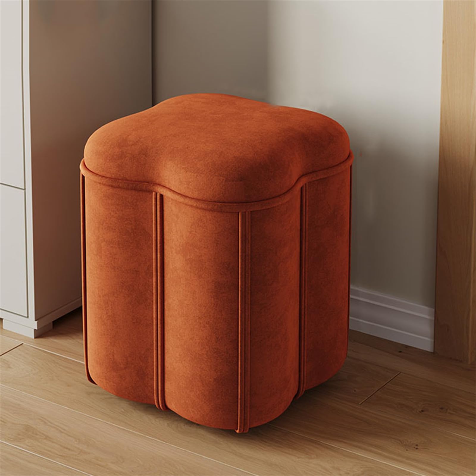 Pouf rangement salon gain de place - Repose-pieds et meuble chaussure rond