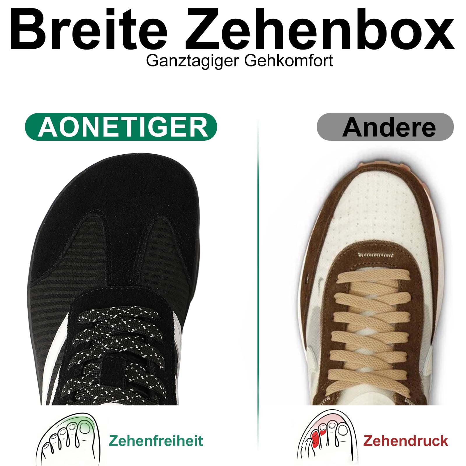 AONETIGER Barfußschuhe Herren Damen Breite Minimalistische Gr.36-47 EU
