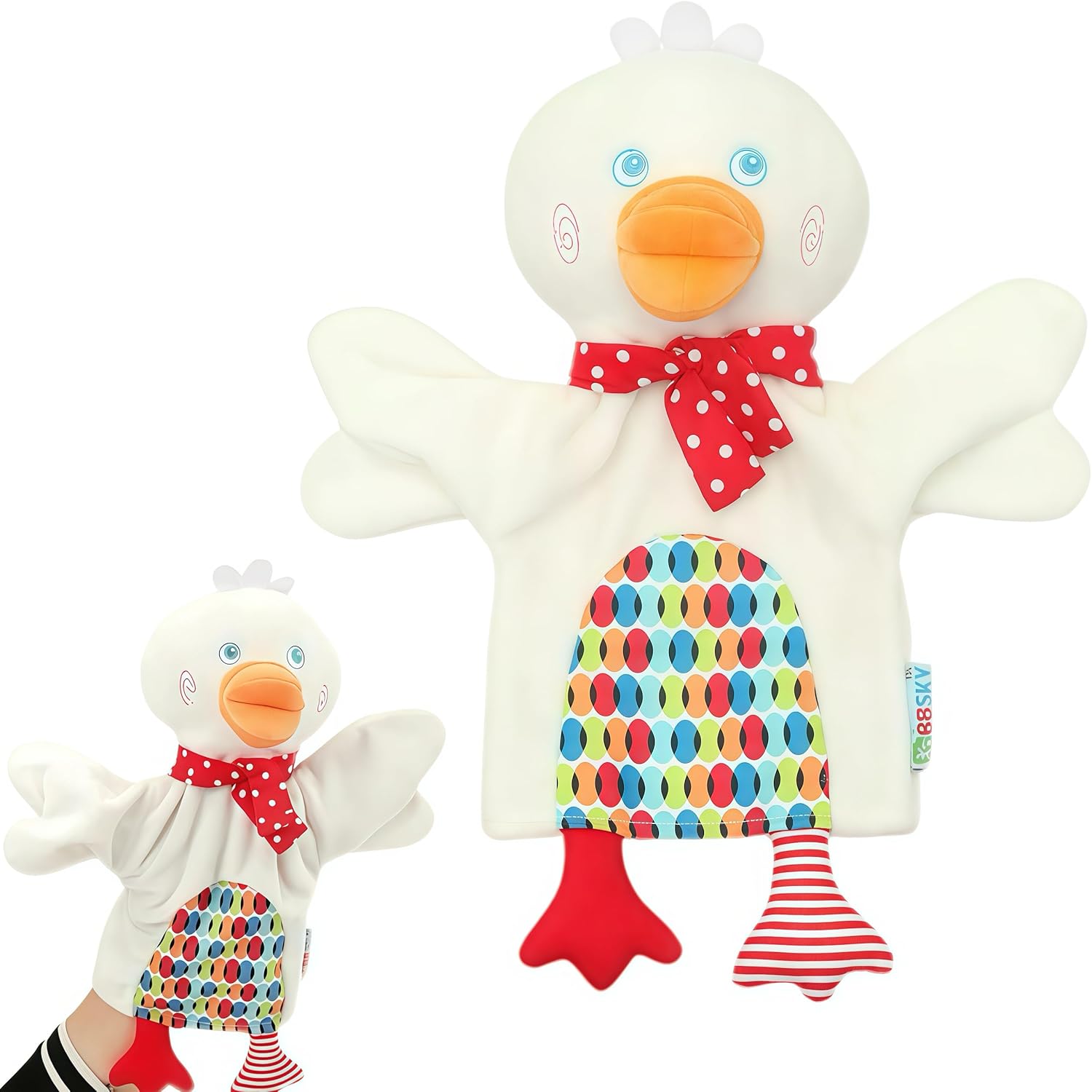 Duck Hand Puppets for Toddlers and Kids 4-8, Cute Duck Hand Puppets Toy, Soft Animal Plush Soothing Toys for Toddlers 3-5, Show Theater Props, Easter Basket Stuffers, Party Favors
