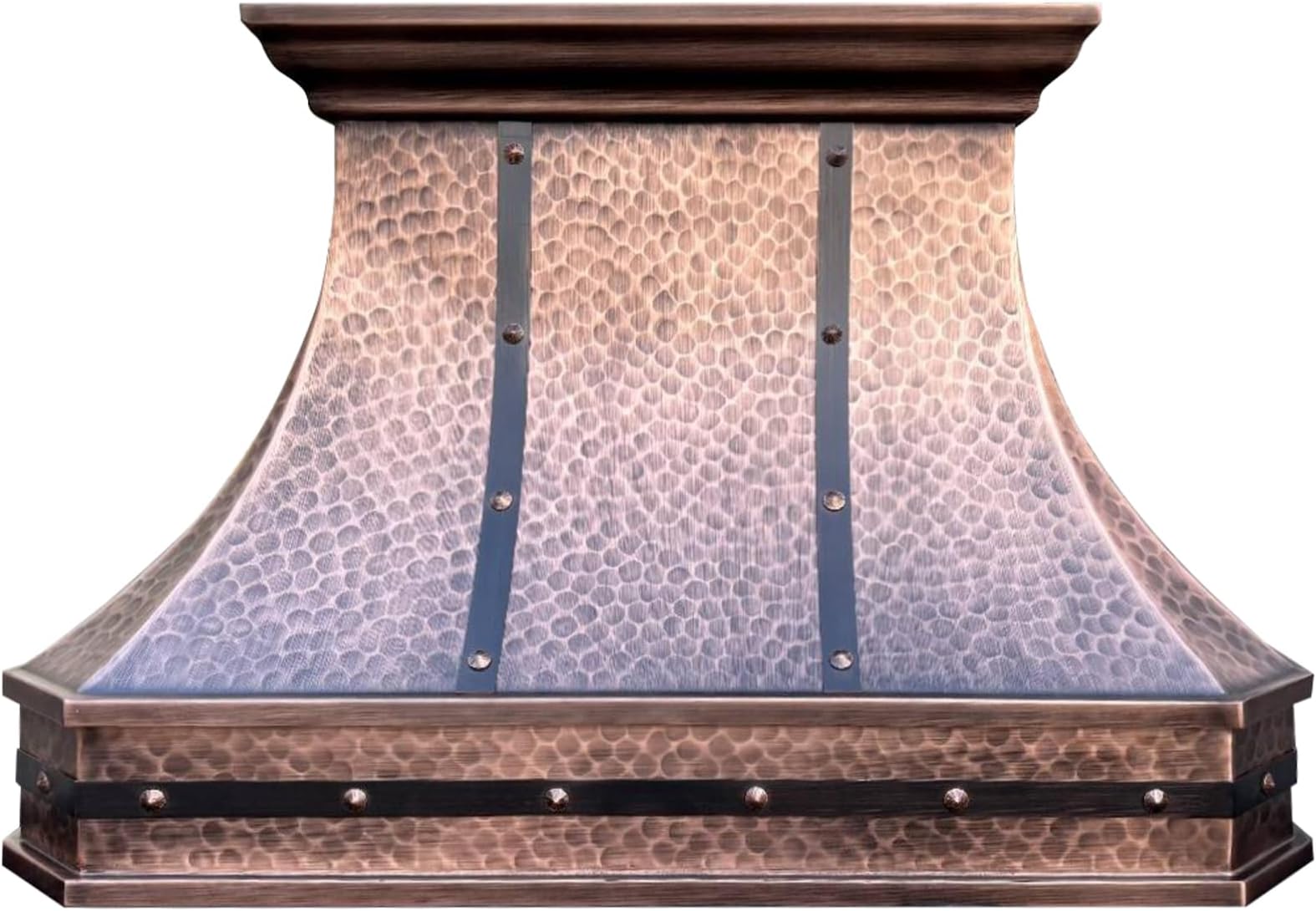 SINDA Classic 16 Gauge Solid Copper Kitchen Range Hood with High Airflow Centrifugal Blower, Stainless Steal Vent with Liner and Internal Motor, Baffle Filter, 48"W x 39"H, Island Mount, H3STRLCI4839