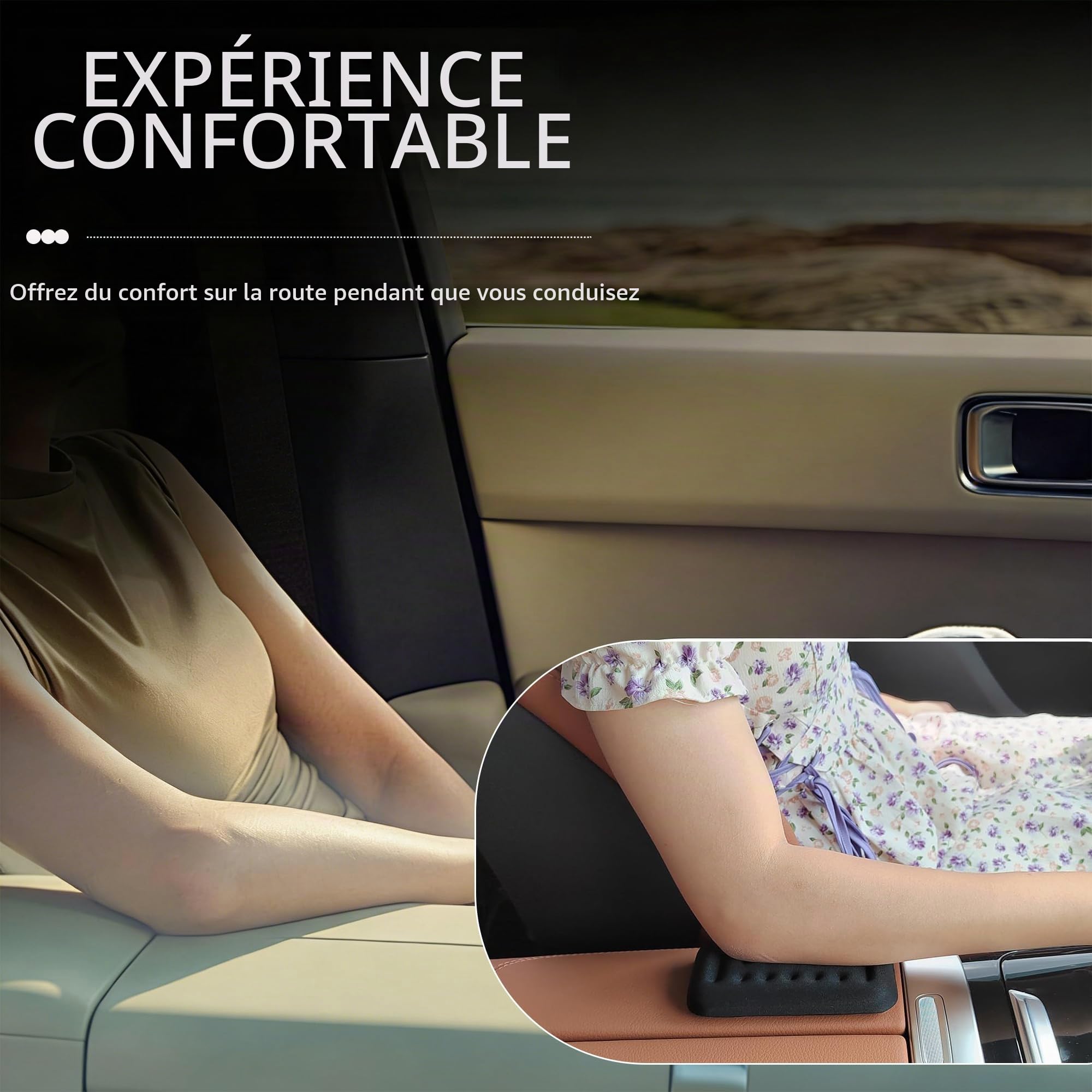 Coussin universel d'accoudoir de porte de voiture | Coussin confortable de repose-bras de voiture Avec coussin en mousse à mémoire bras pour Accessoires d'Intérieur de Voiture