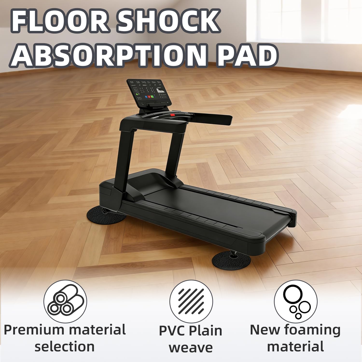 Esterilla Protectora para el Suelo, 6 Piezas Esterilla de Protección para el Suelo de Fitness 6mm de Grosor Esterilla Cintas de Correr 10x10x0.6cm para Cinta de Correr Bicicleta Estática, Negro