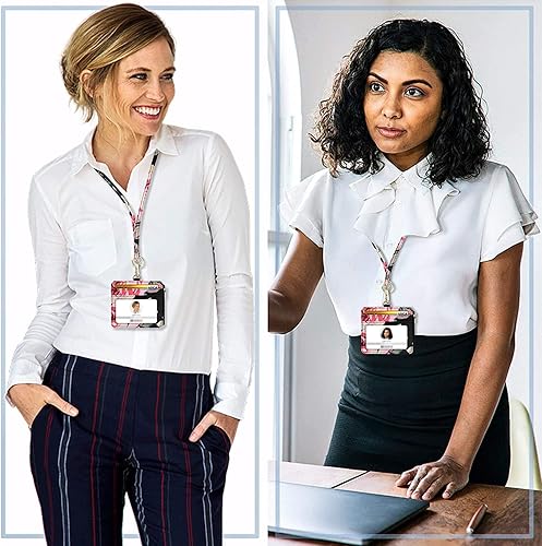 Miniatura 19 de Soporte para tarjetas de identificación con cordón, soporte vertical para tarjetas de identificación de flores con 1 ventana de identificación