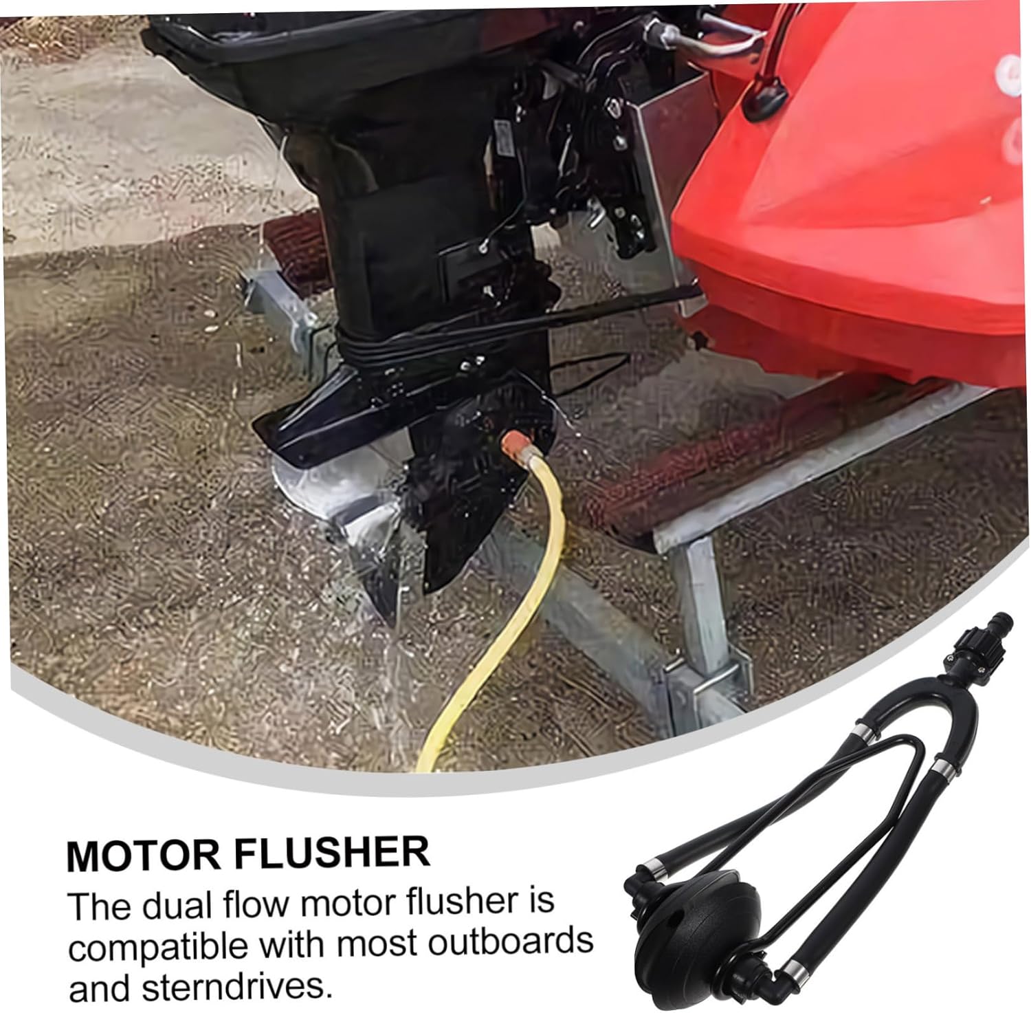 Kisangel Outboard Motor Flusher Kit Dual Tube Engine Cleaner for Boat Owners Essential Yacht Accessory for Maintenance User Friendly Design for Hard to Reach Areas