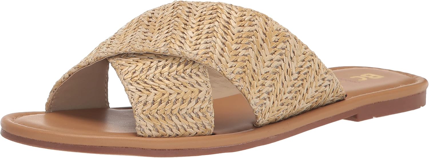 BC Footwear Women's Good Vibrations Slide Sandal, Natural, 8