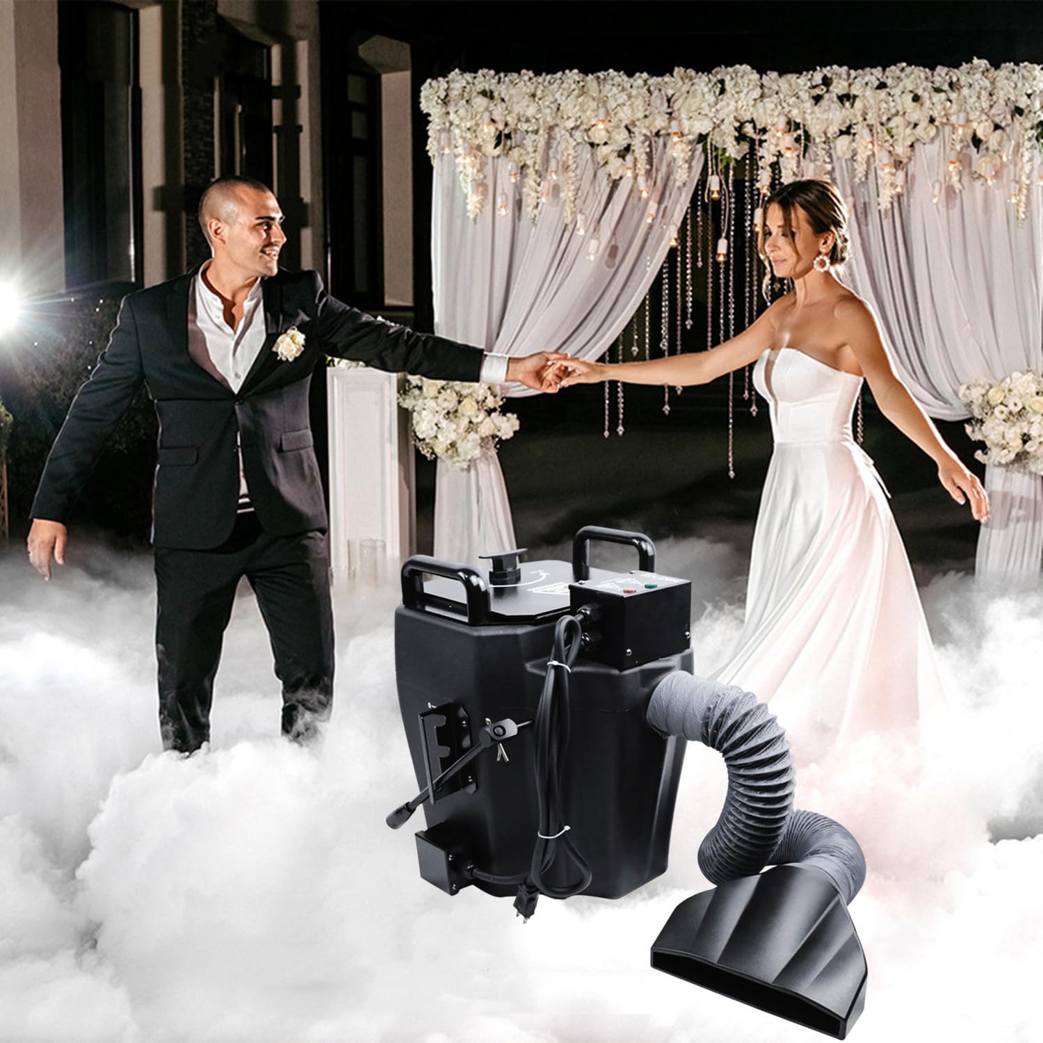 Máquina de Humo portátil de Hielo seco, máquina de Humo de Baja Altura, máquina de Humo Profesional, máquina de Humo para escenarios Interiores y Exteriores, Bodas, Fiestas y Clube