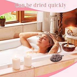 Boao 6 Pcs Bath Shower Pouf Sponge Mesh Pouf Shower Ball Exfoliating Body Sponge Pad Scrubber Glove with Flower Bath Ball (Khaki,Dark Brown,Beige)