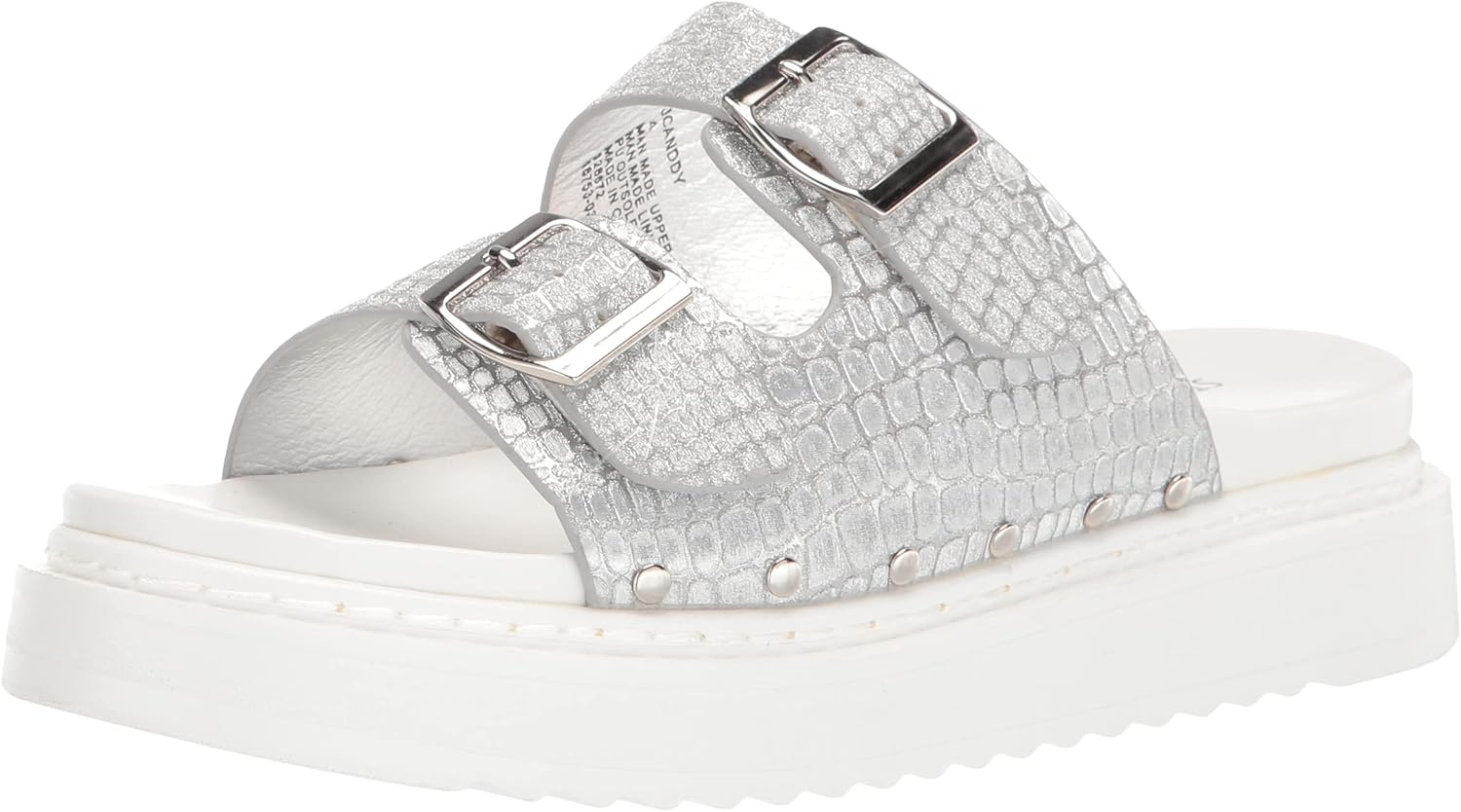 Steve Madden Girls Shoes Canny Slide Sandal, Silver, 2